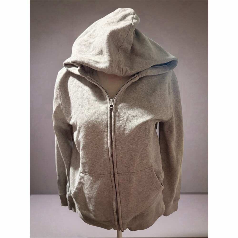 GAP Kids Boys Hoodie Size XL Gray Heather Full Zip Fleece Lined Pockets